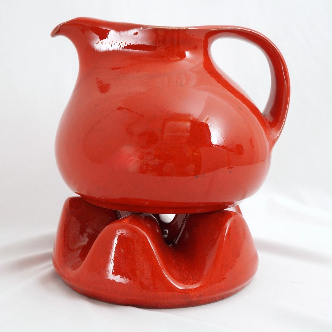 1960s MCM German Ceramic Pitcher and Stand - 2