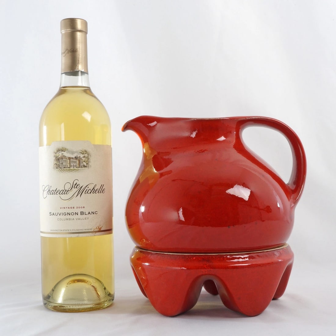 1960s MCM German Ceramic Pitcher and Stand - 3