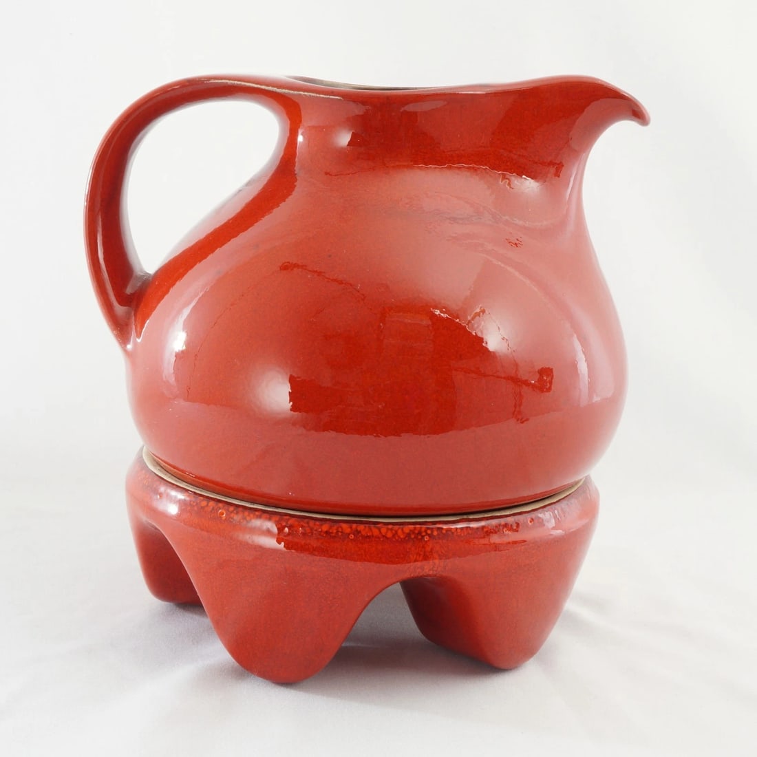 1960s MCM German Ceramic Pitcher and Stand - 5
