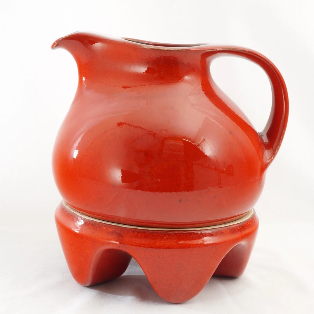 1960s MCM German Ceramic Pitcher and Stand - 9