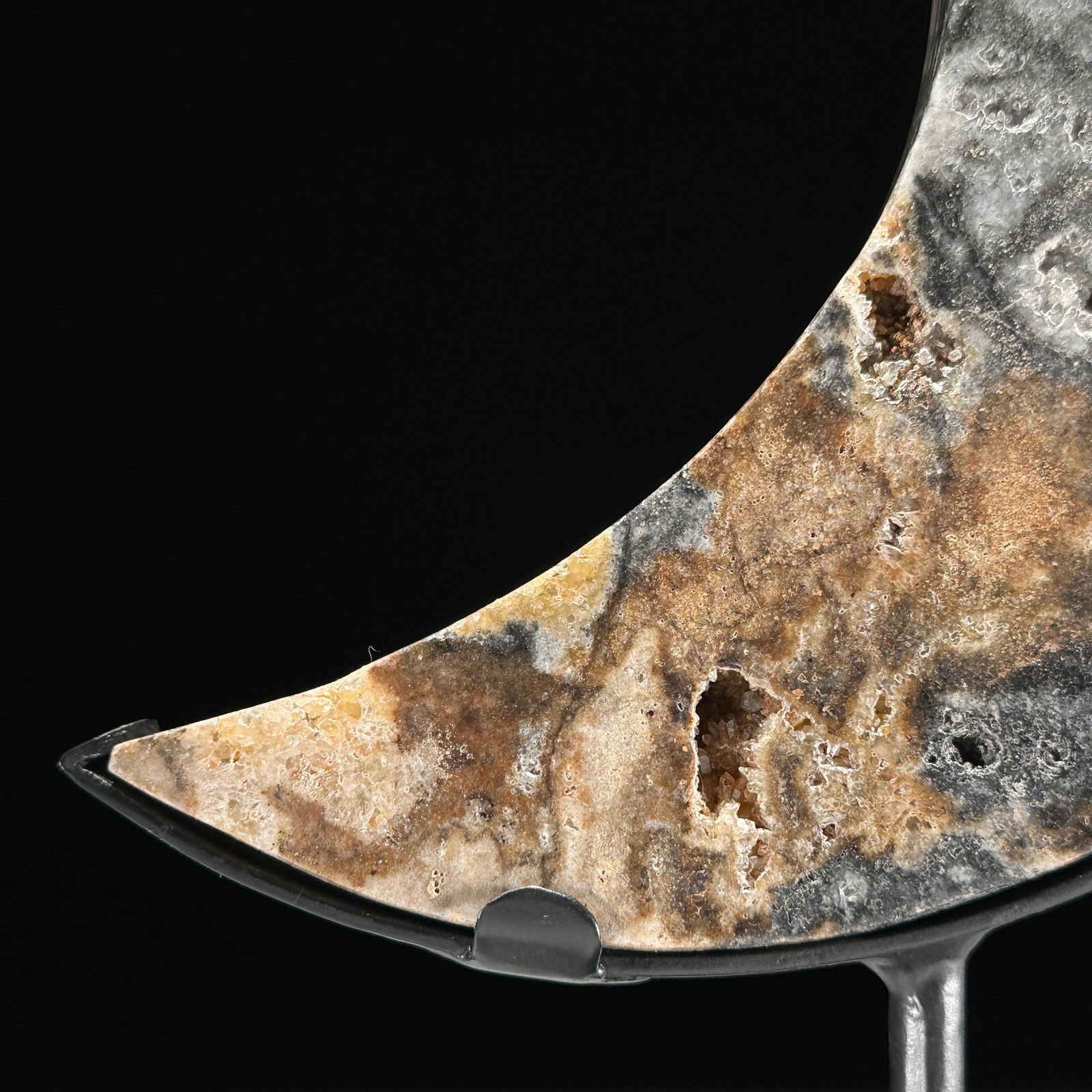 A beautiful crystal quartz moon on a custom stand - 10