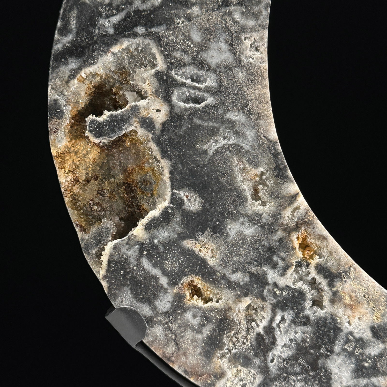 A beautiful crystal quartz moon on a custom stand - 3