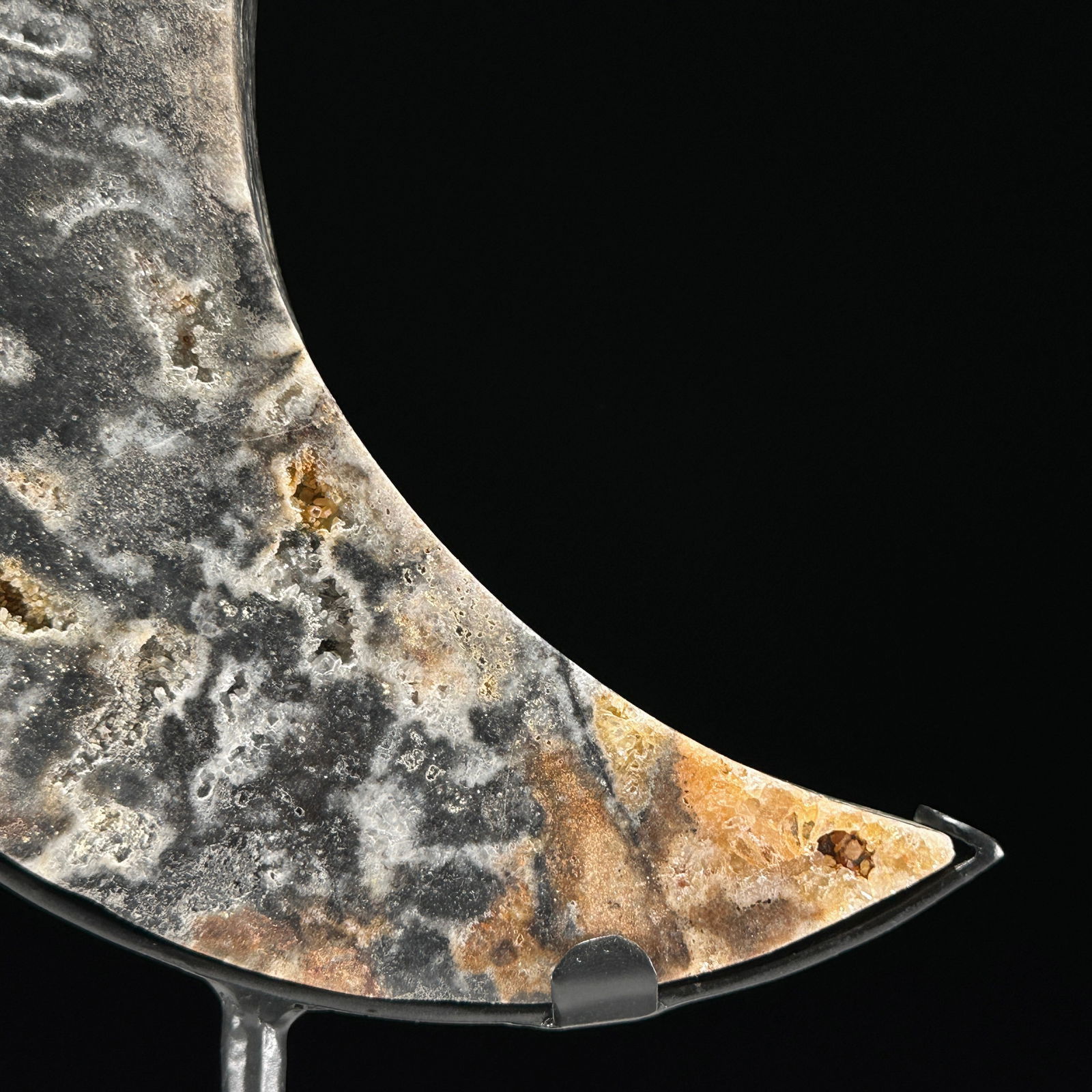 A beautiful crystal quartz moon on a custom stand - 5