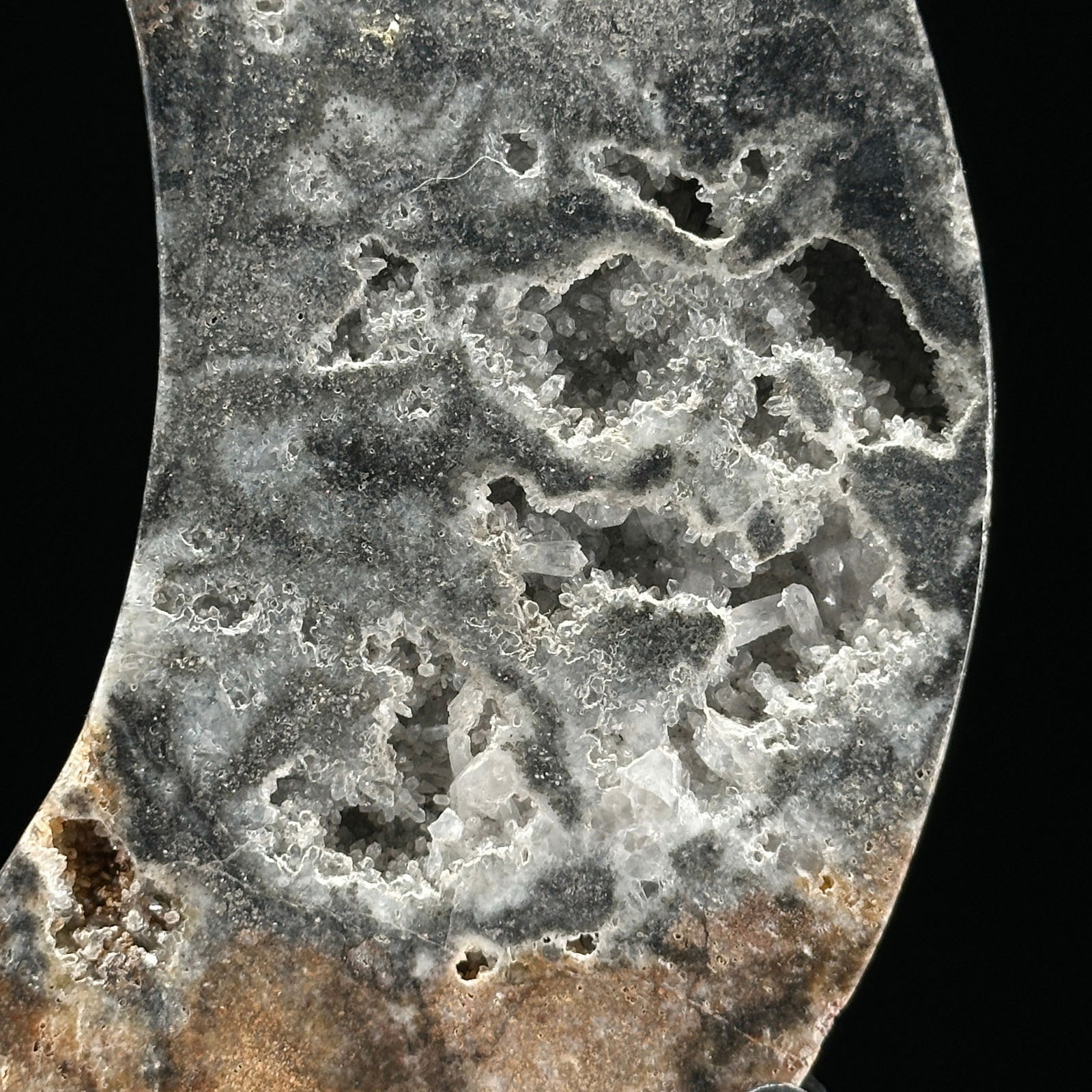 A beautiful crystal quartz moon on a custom stand - 9