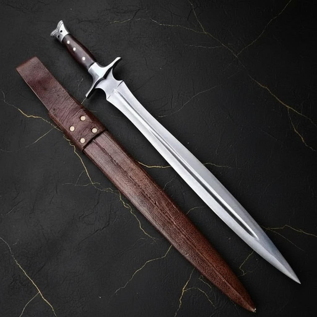 Classical Viking Sword 30 inch, Hand Forged 5160 Carbon Steel Blade, Rosewood Handle: Title:Classical Viking Sword 30 inch, Hand Forged 5160 Carbon Steel Blade, Rosewood HandleDescription:This listing is for a custom handmade classical Viking sword, a historical masterpiece based on a
