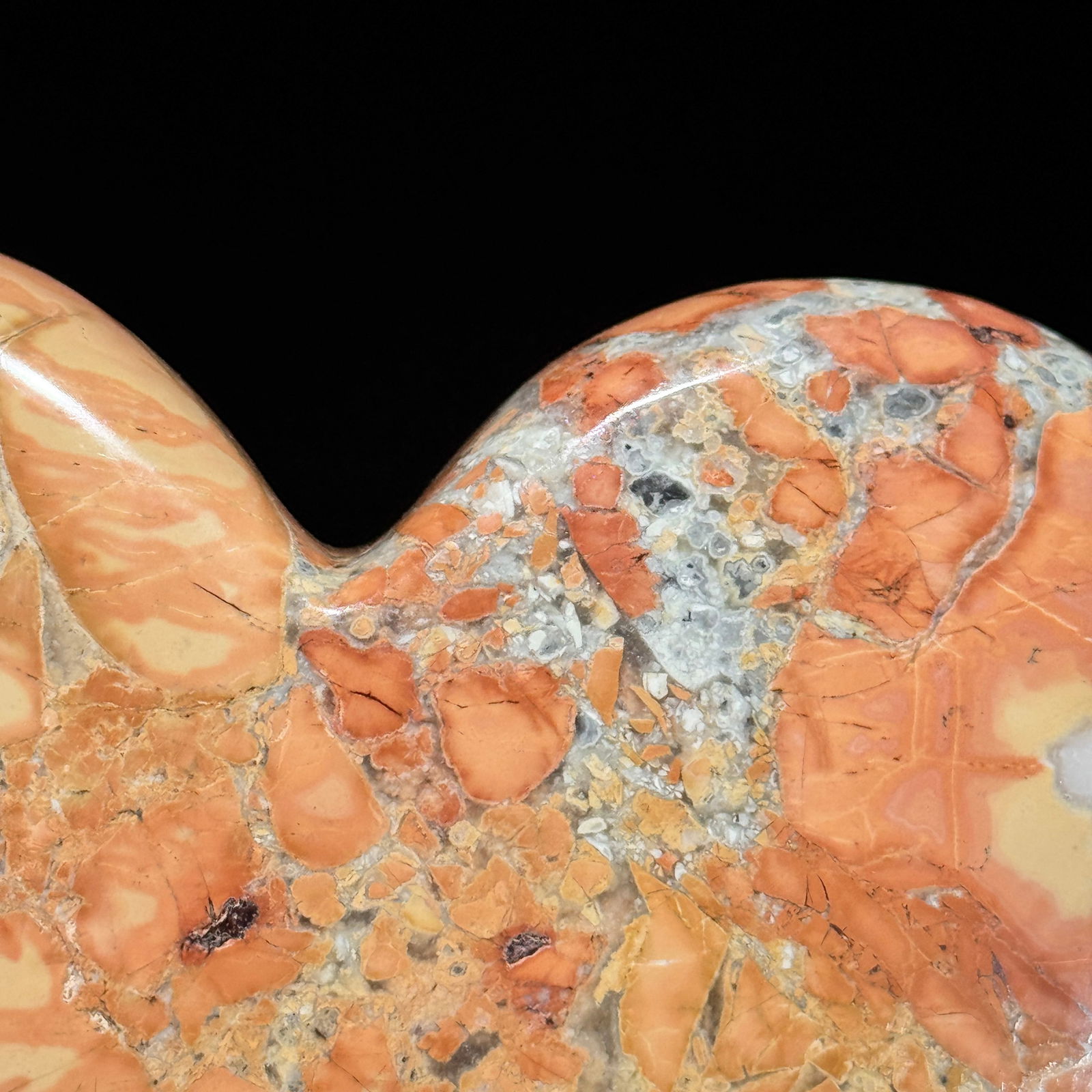 Stunning set of 2 crystalized Maligano Jasper hearts with stands - 7