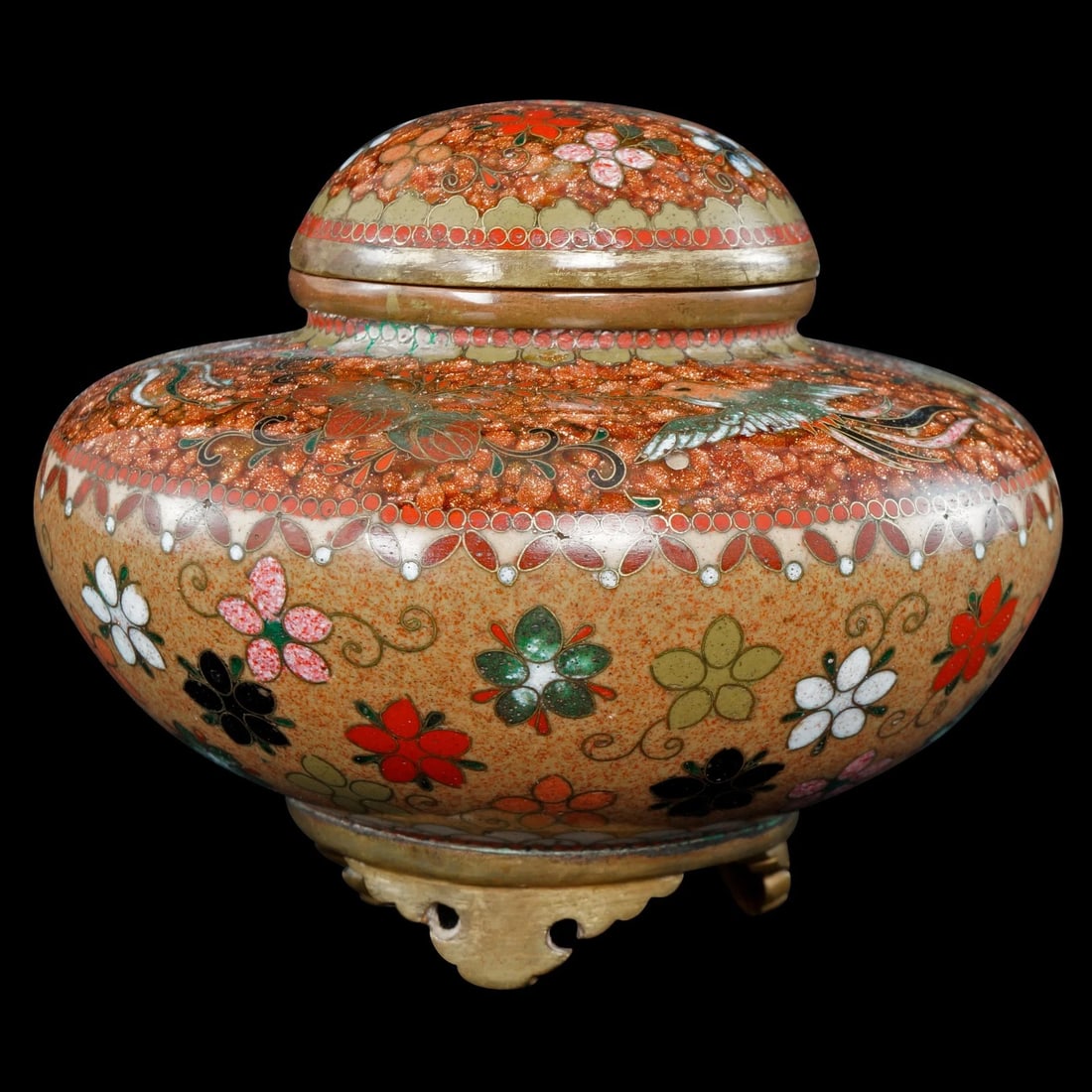Small 19th C Japanese Cloisonne Censer - 3