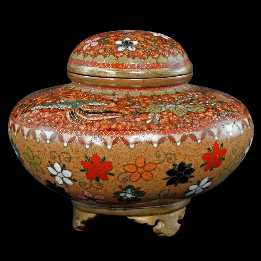 Small 19th C Japanese Cloisonne Censer - 4