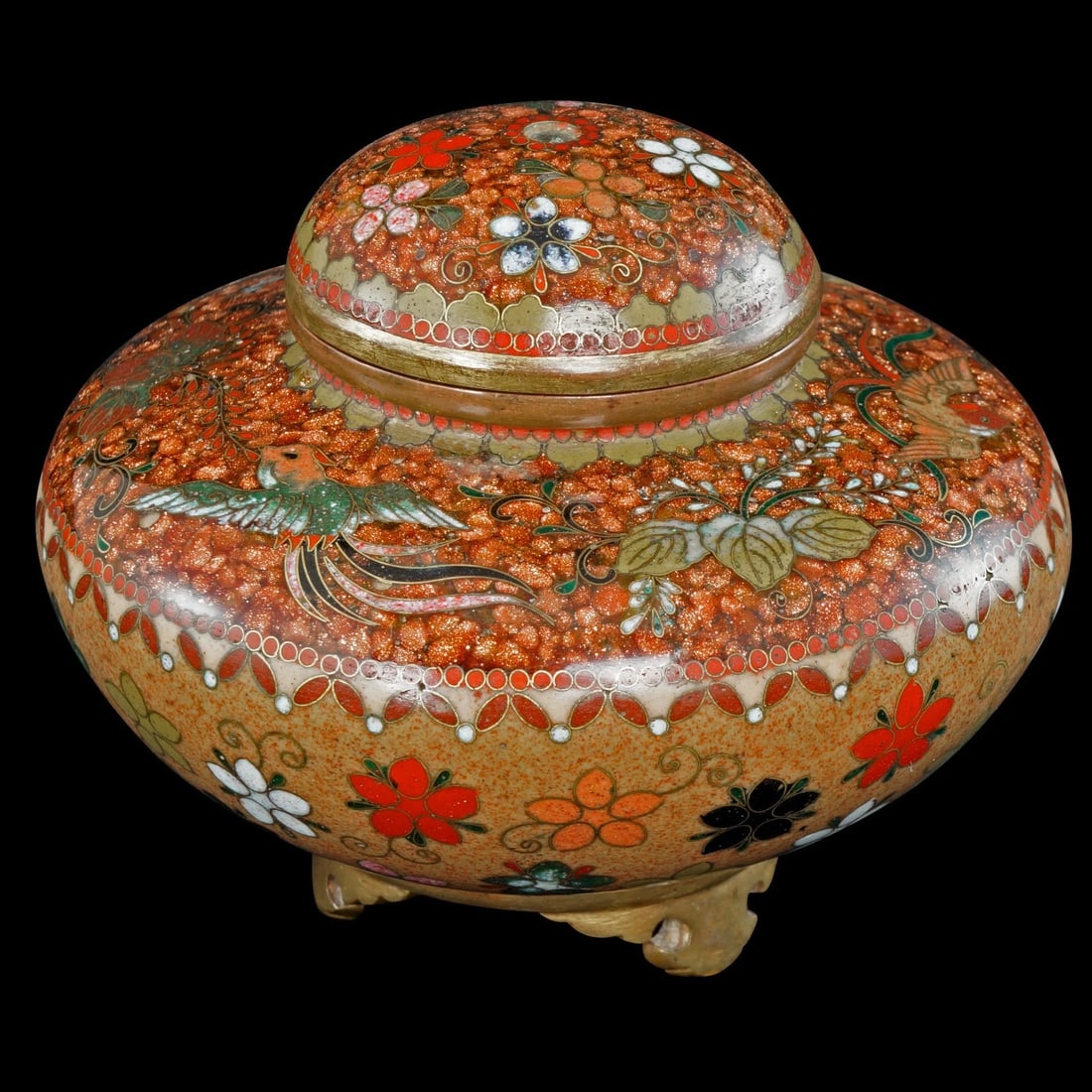 Small 19th C Japanese Cloisonne Censer - 5