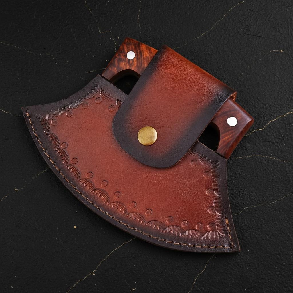 Hand Forged Alaskan Ulu Knife 7" High Carbon Steel Hunting Skinner with Wood Handle - 6