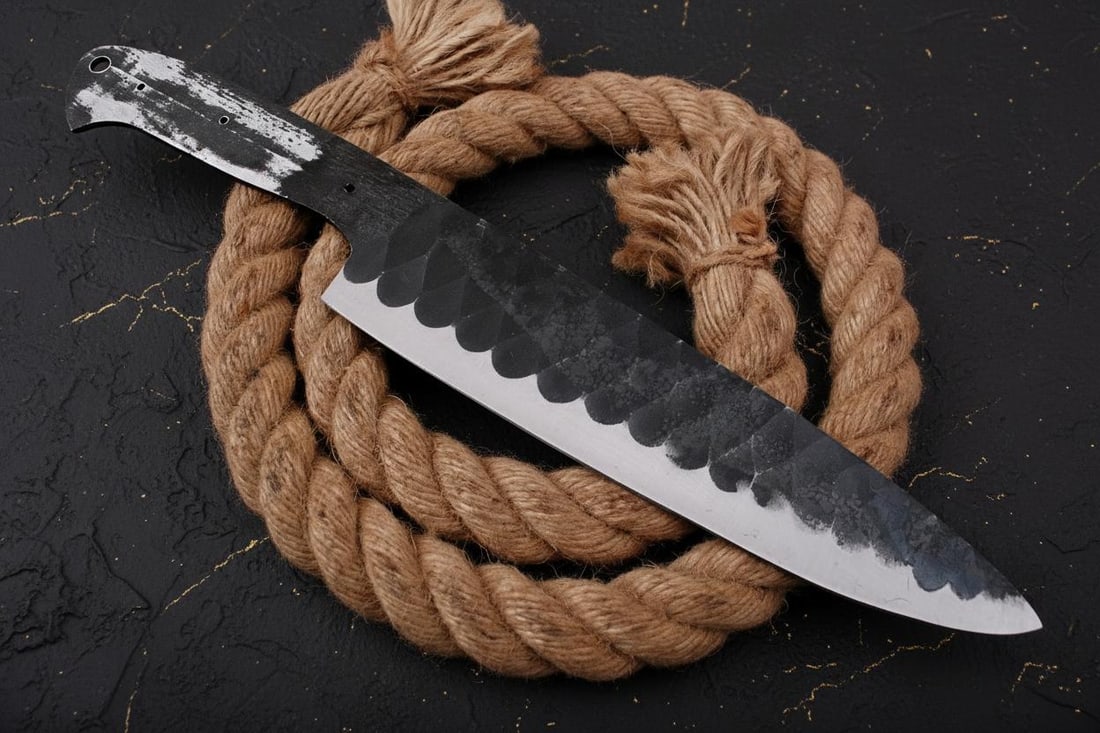 Hand Forged Chef Knife Blade Blank 12" Railroad Spike High Carbon Steel for Making - 2