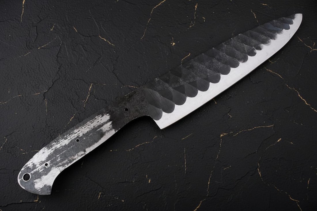 Hand Forged Chef Knife Blade Blank 12" Railroad Spike High Carbon Steel for Making - 4