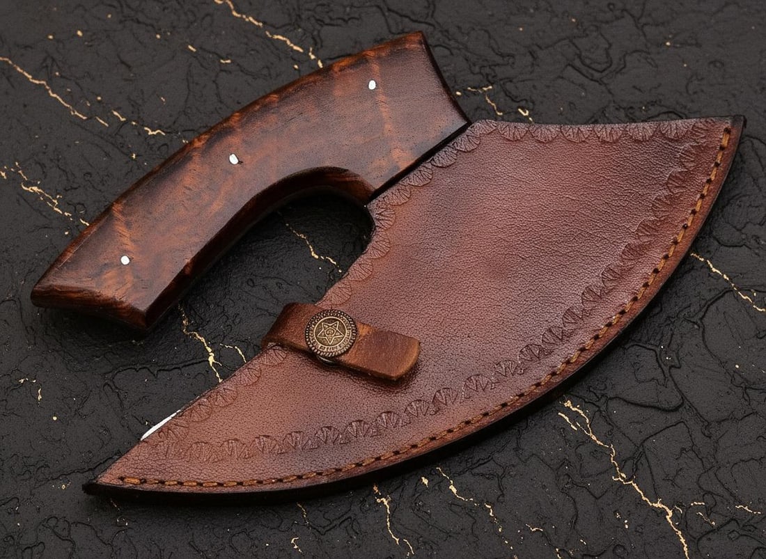 Custom Hand Forged Alaskan Ulu Skinner Knife 7" D2 Carbon Steel Hunting Blade - 5