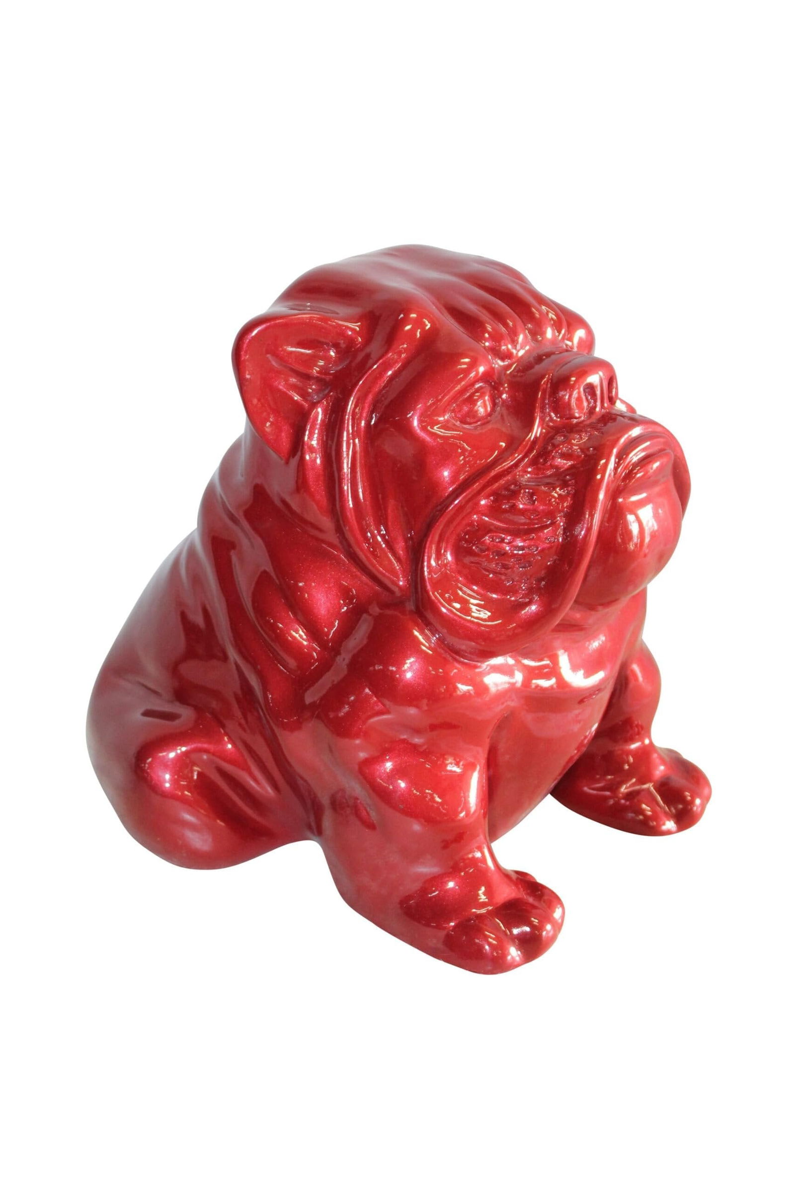 Adorable Red Resin, Fiberglass Statue of a bulldog figurine 19" x 15" x 16"H: Title:Adorable Red Resin, Fiberglass Statue of a bulldog figurine 19" x 15" x 16"HDescription:Introducing our adorable Red Bulldog Statue, crafted from resin fiberglass. Handcrafted and casted with