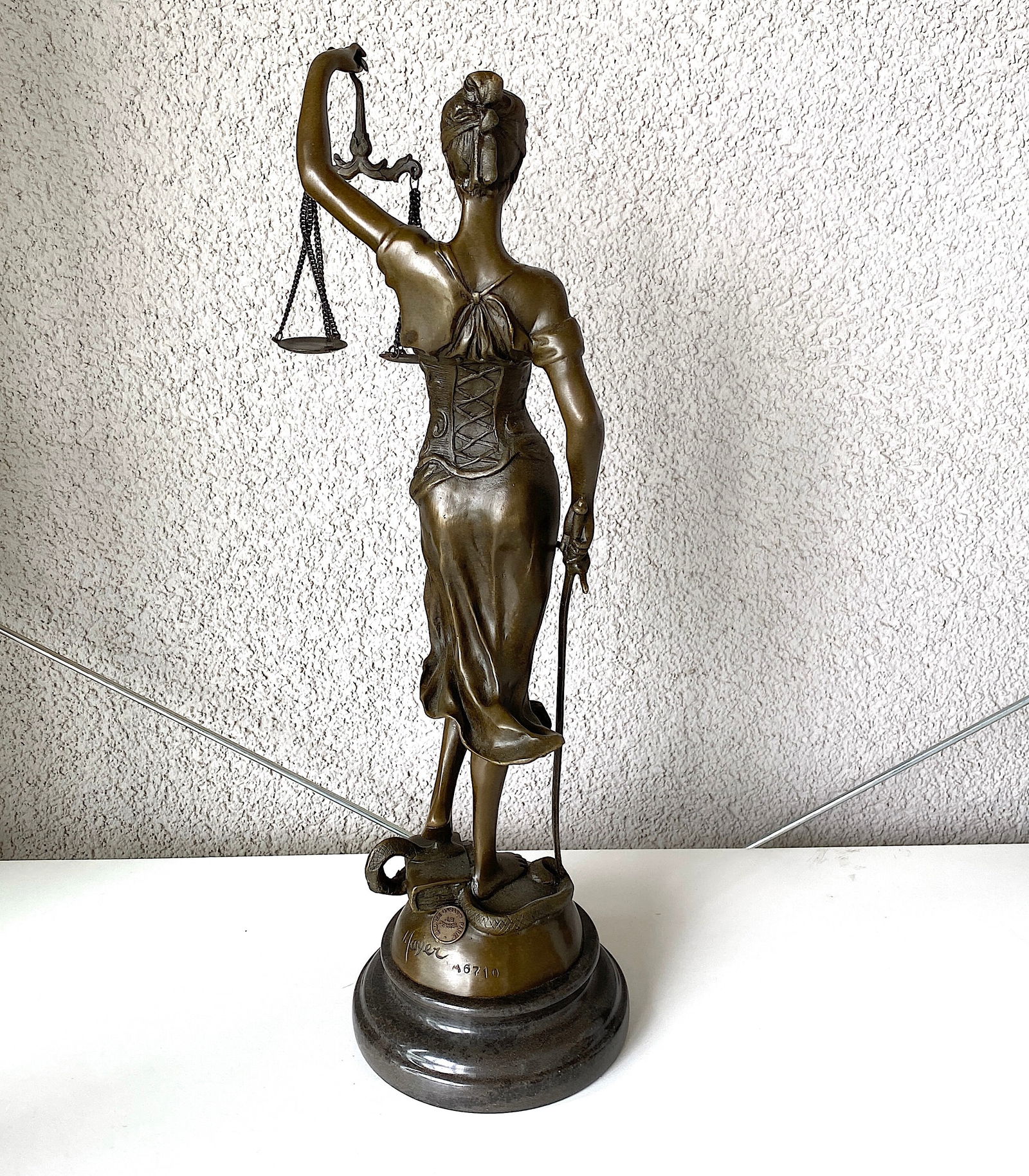After A. Mayer - L'art Bronze qualite France - Statue of Themis - Lady Justice - 5