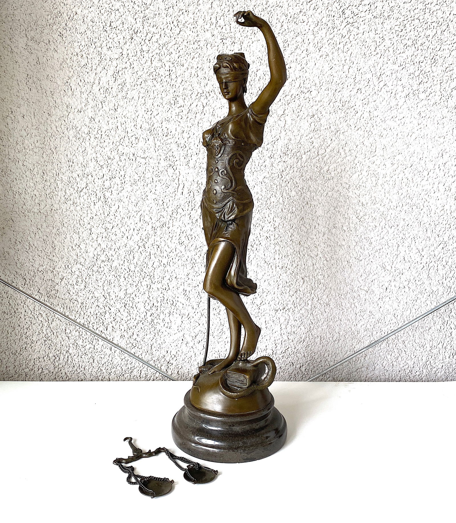 After A. Mayer - L'art Bronze qualite France - Statue of Themis - Lady Justice - 9