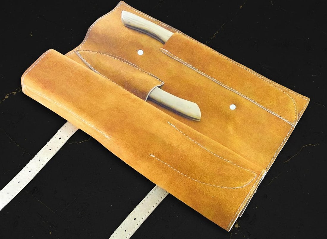 Hand Forged Damascus Steel Chef Knife Set 6-Piece Kitchen Knives Olive Wood Handle - 9