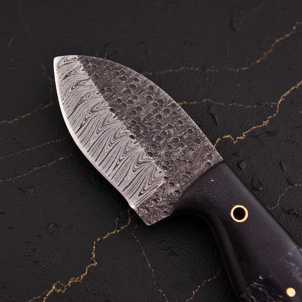 Hand Forged Damascus Steel Hunting Knife 7" Custom EDC Mini Neck Blade with Sheath - 3