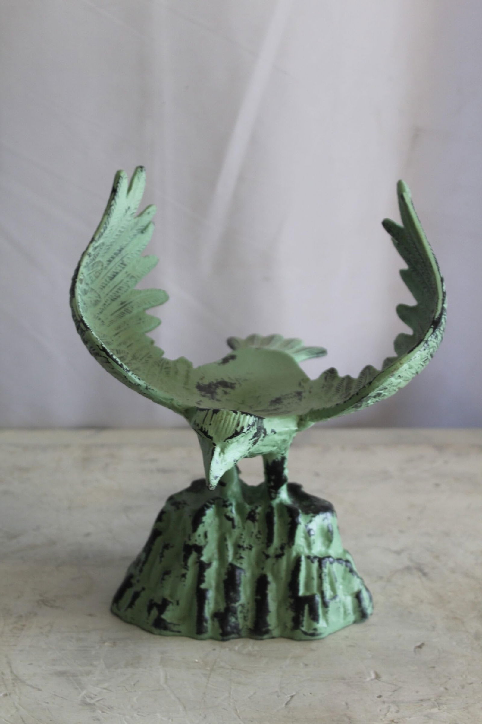 Eagle on Rock, Majestic Aluminum Statue with Green Patina Finish 10" x 9" x 11"H - 4