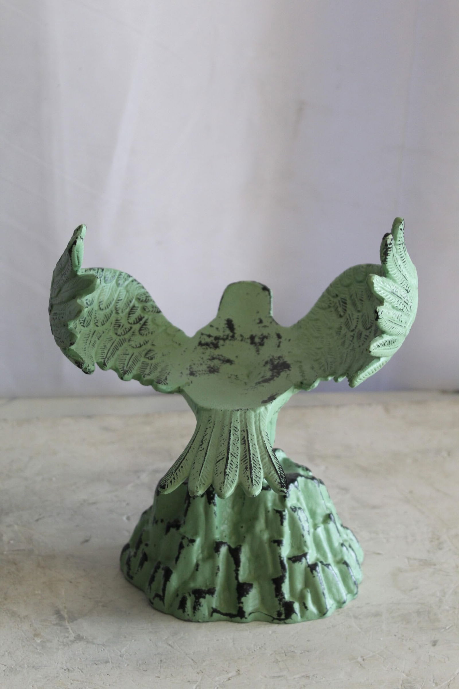 Eagle on Rock, Majestic Aluminum Statue with Green Patina Finish 10" x 9" x 11"H - 9