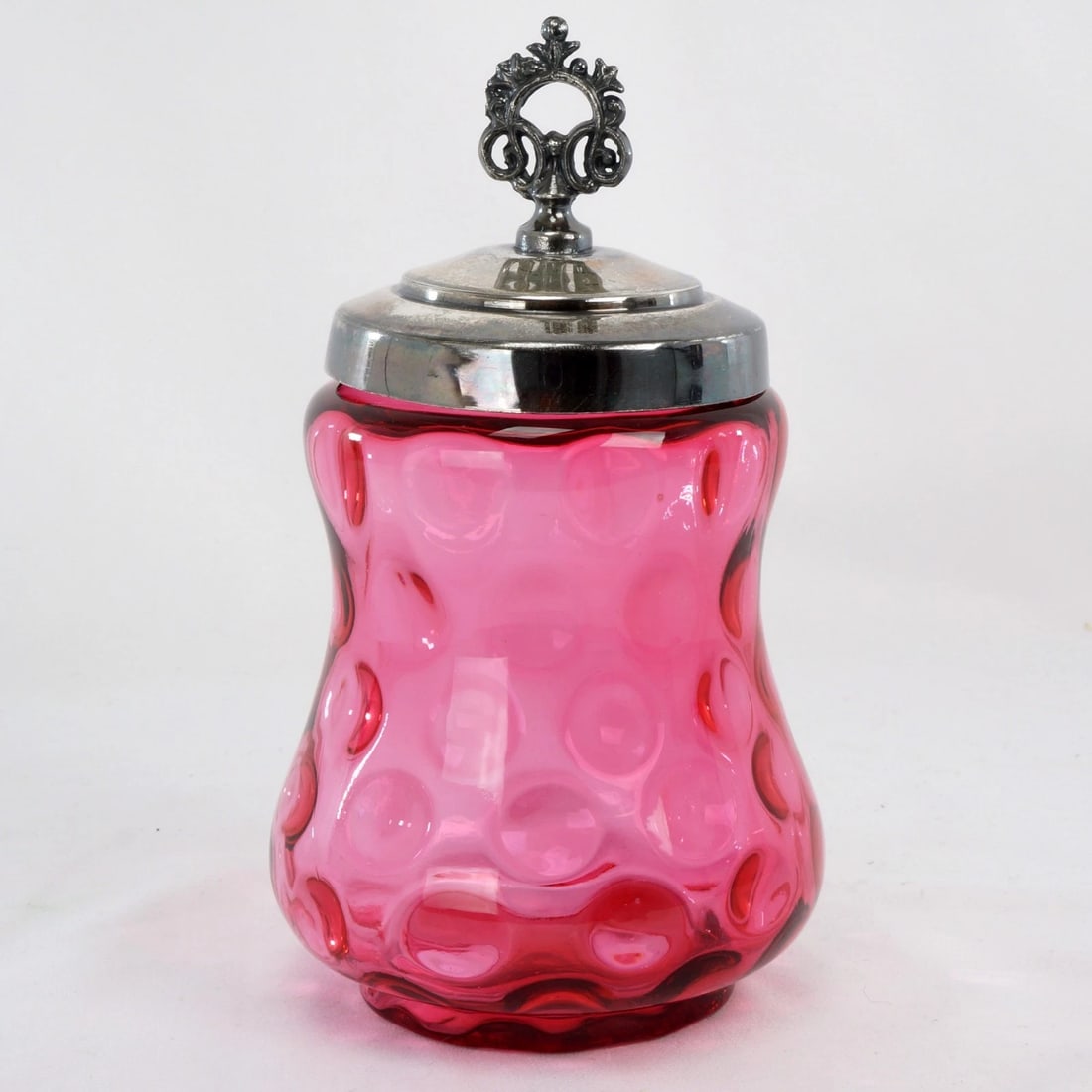 19th C Cranberry Glass Jam Jar