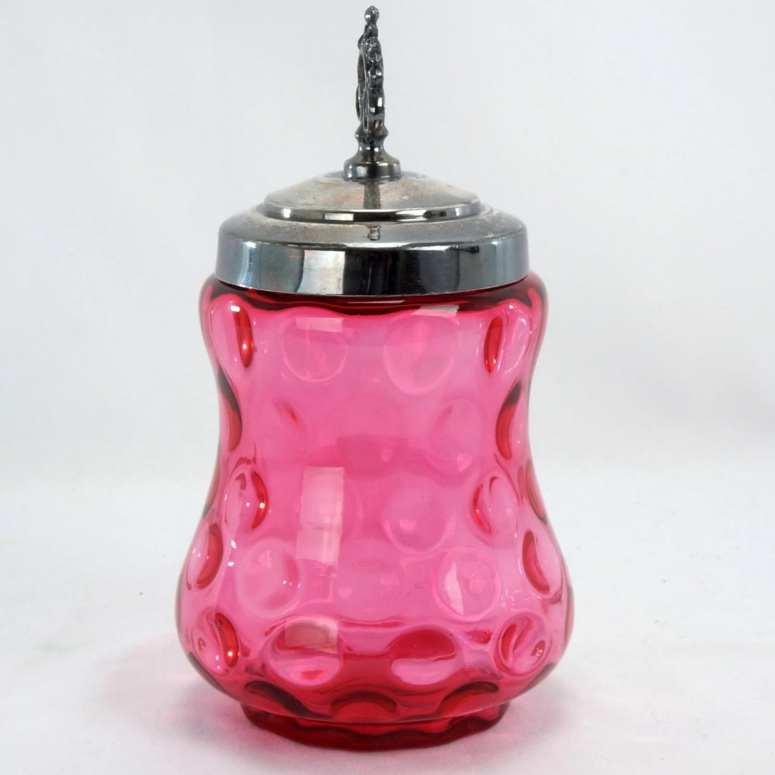 19th C Cranberry Glass Jam Jar - 3