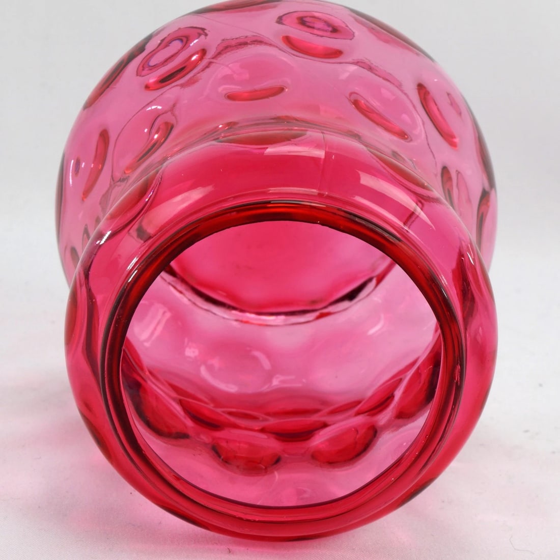 19th C Cranberry Glass Jam Jar - 5
