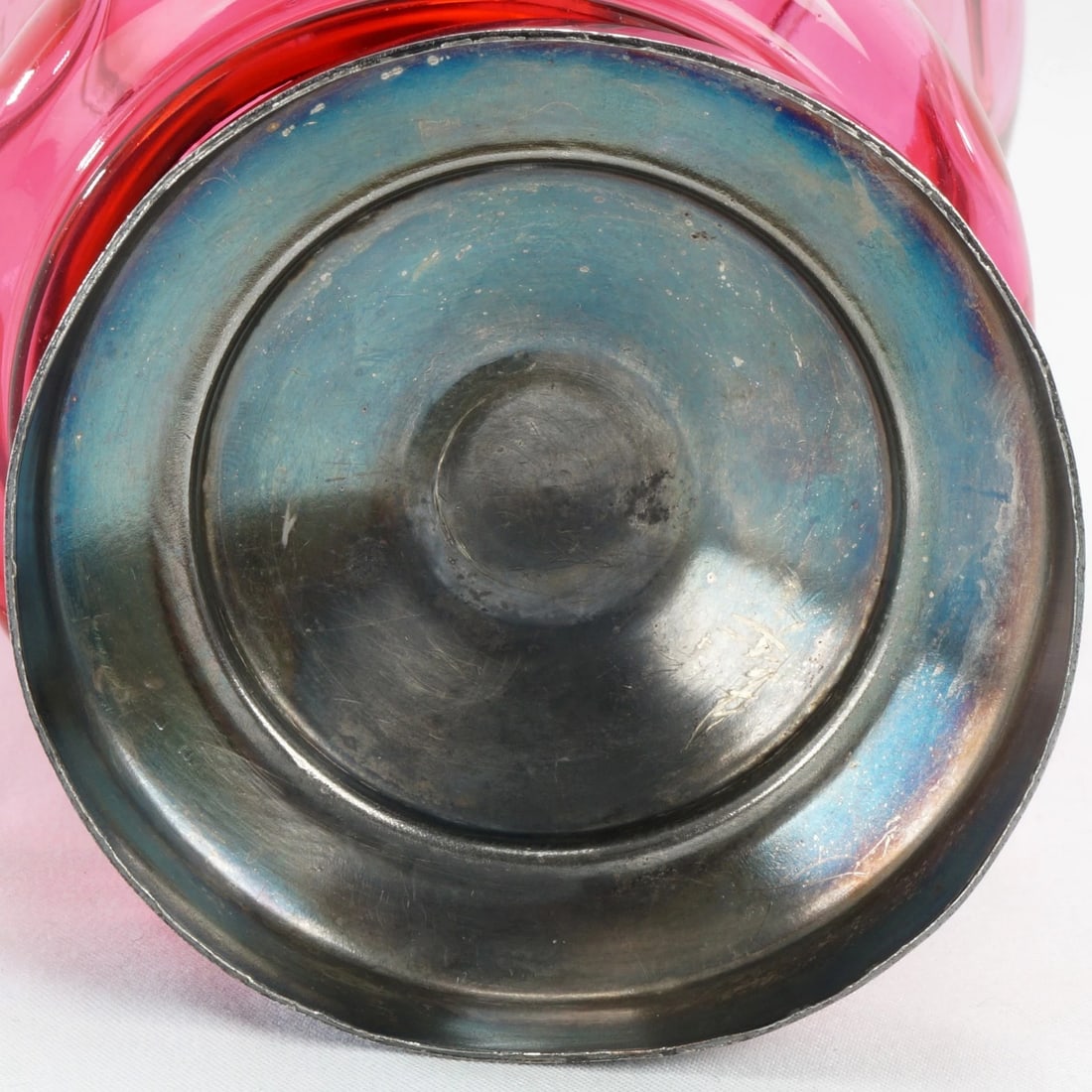 19th C Cranberry Glass Jam Jar - 6