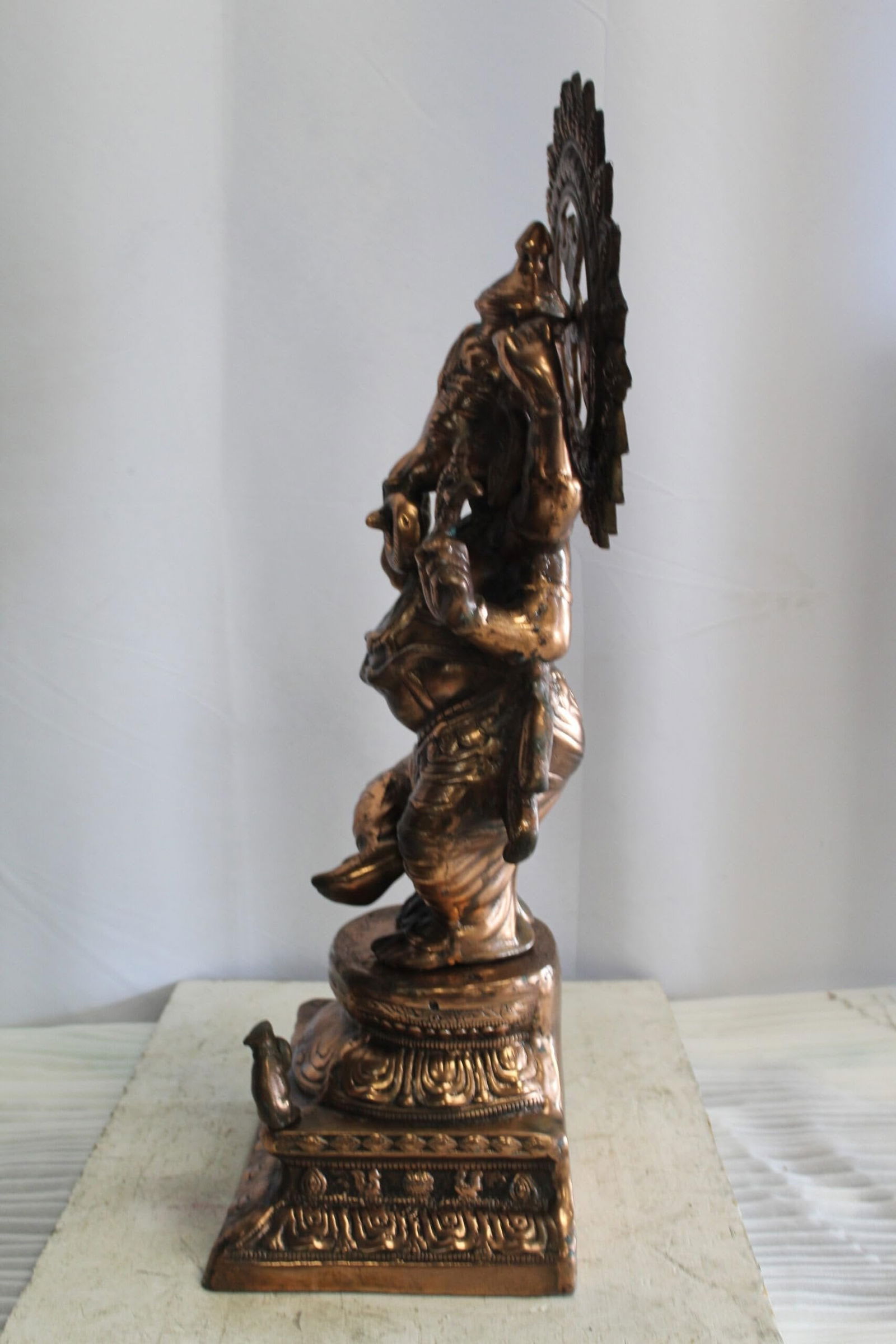 Bronze Finish Dancing Ganesh Statue, Metal Crafted Divine Charm 10" x 12" x 32"H - 6