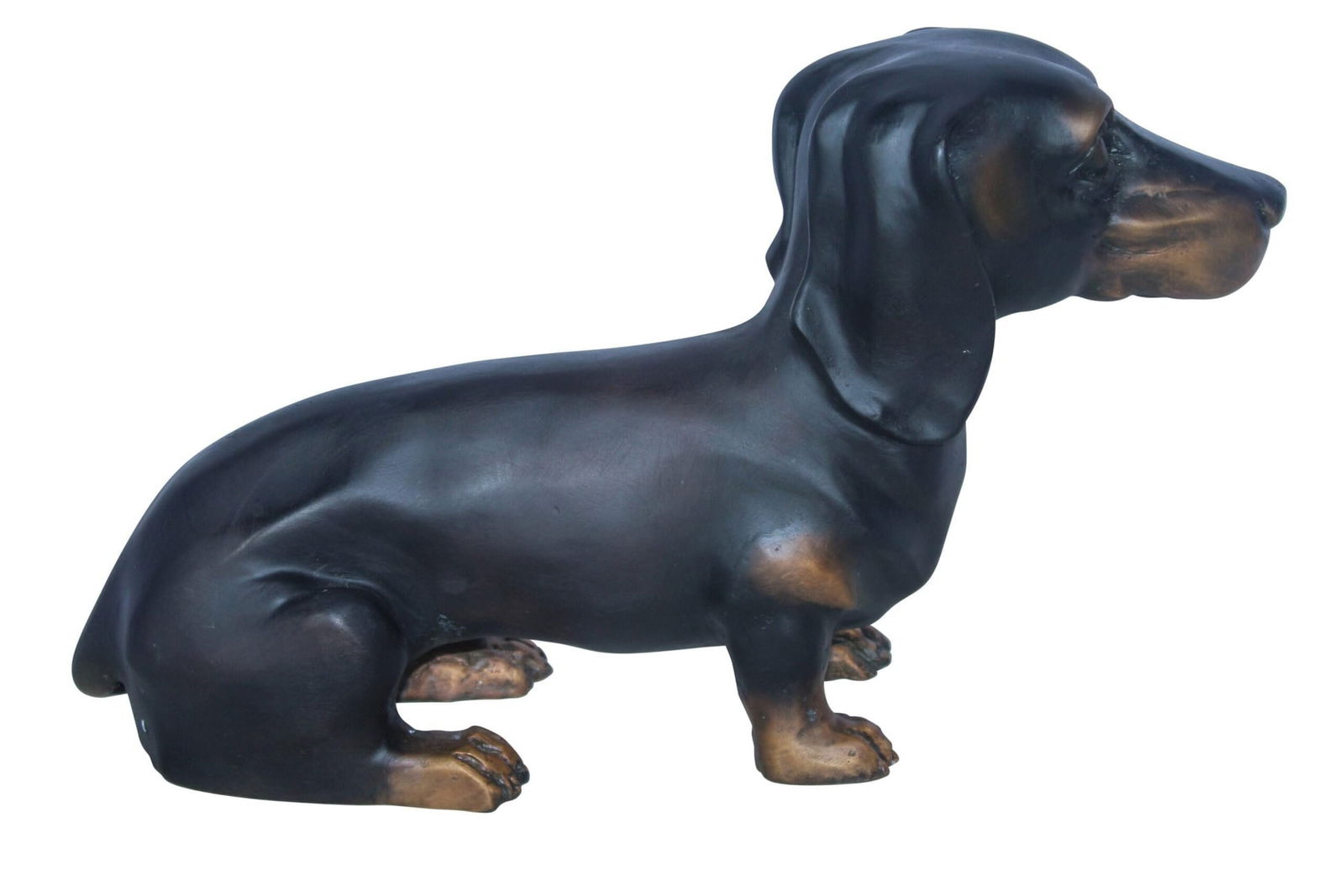 Adorable Dachshund Dog Sitting Bronze Statue 17" x 5" x 10"H - 4