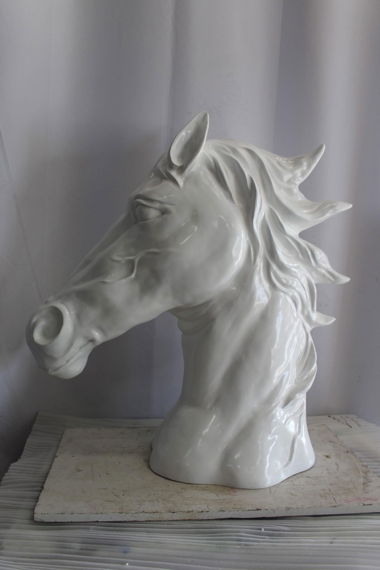 Pure Elegance, Fiberglass White Stallion Bust 36" x 14" x 36"H - 4
