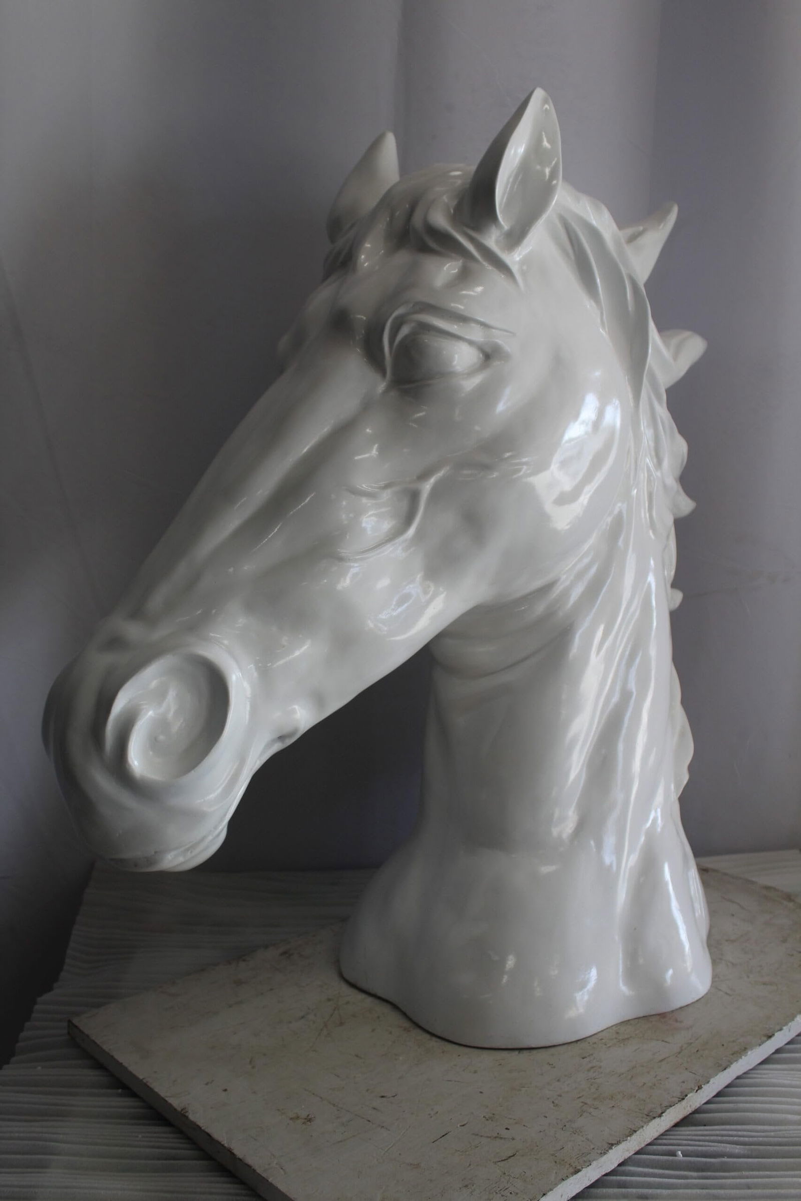Pure Elegance, Fiberglass White Stallion Bust 36" x 14" x 36"H - 5