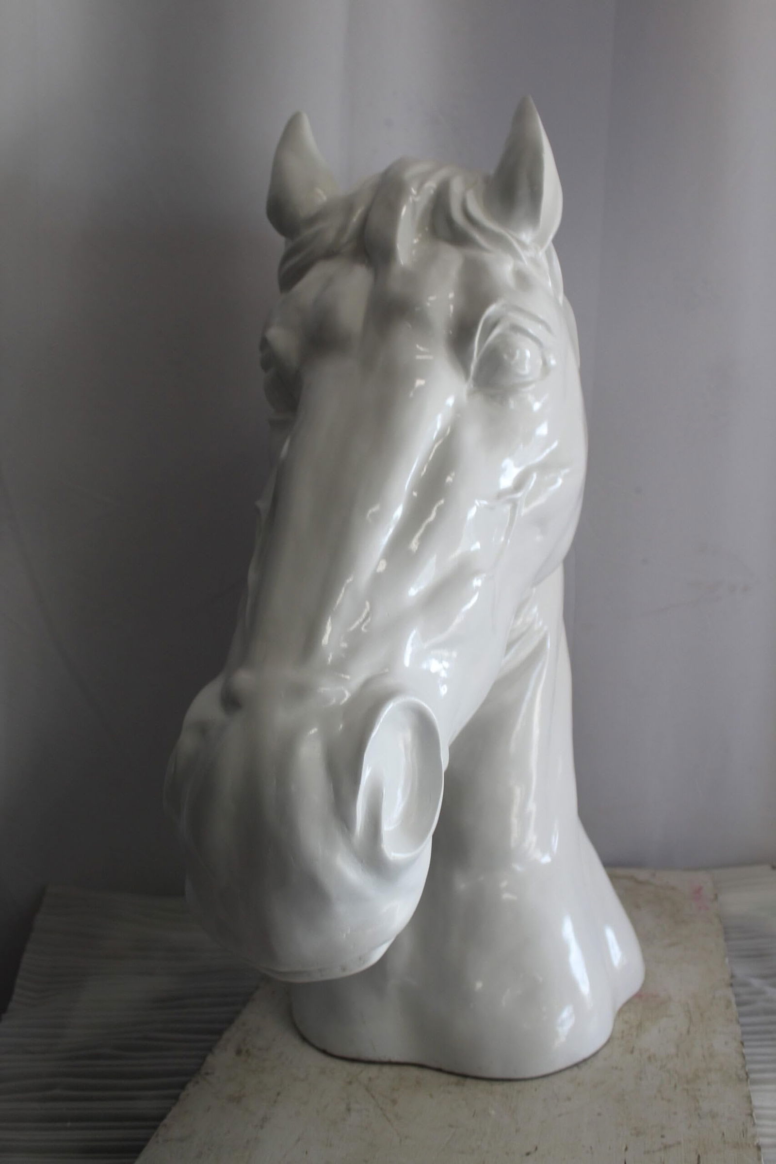 Pure Elegance, Fiberglass White Stallion Bust 36" x 14" x 36"H - 6