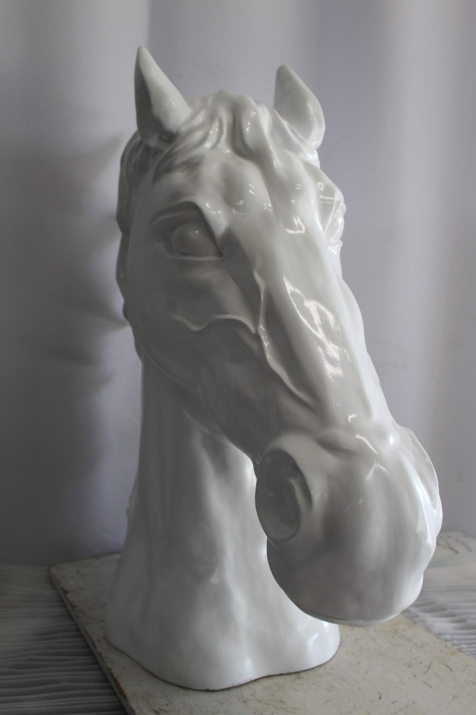 Pure Elegance, Fiberglass White Stallion Bust 36" x 14" x 36"H - 7