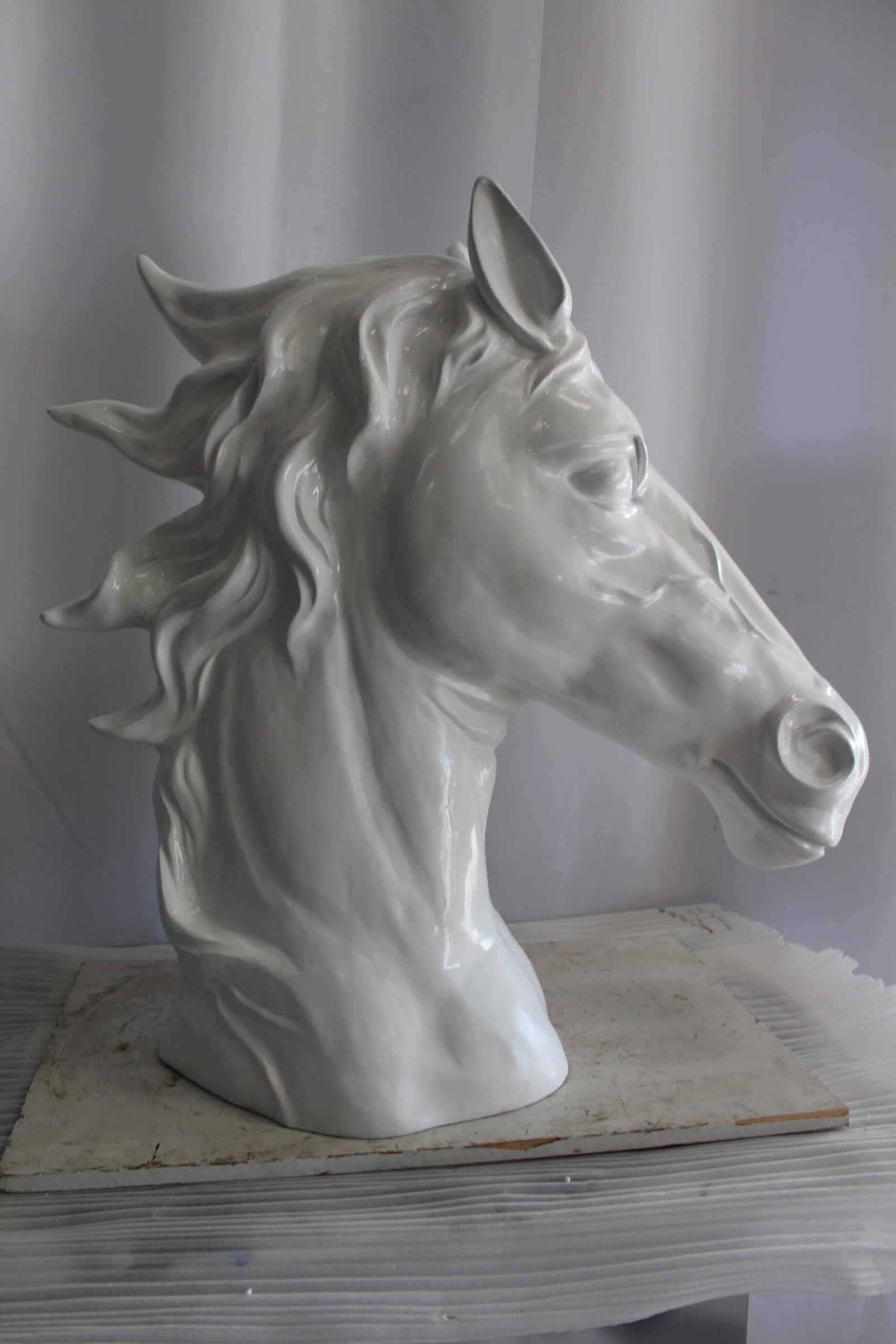 Pure Elegance, Fiberglass White Stallion Bust 36" x 14" x 36"H - 9