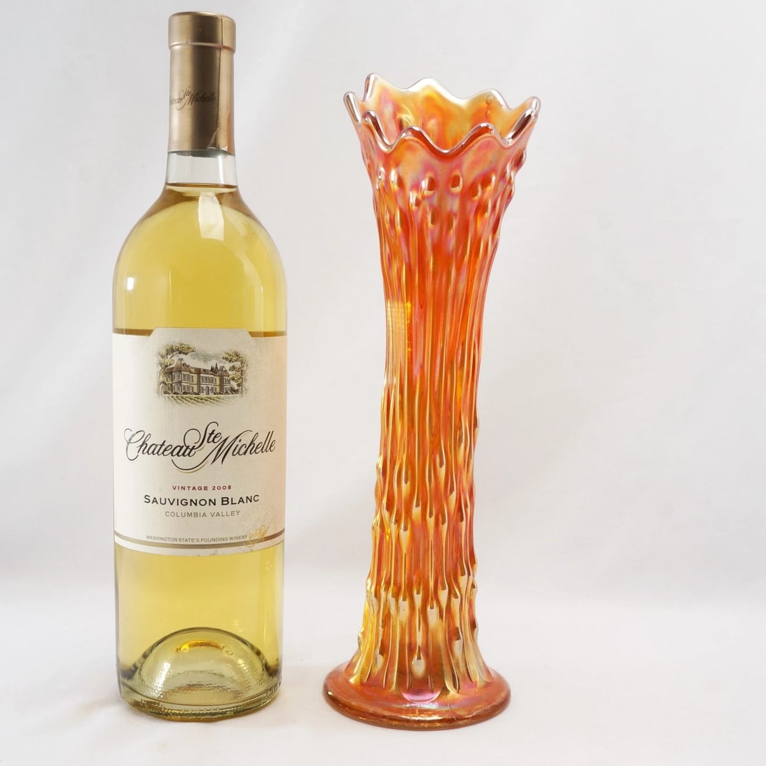 Swung Vase Carnival Glass Circa 1910 - 2