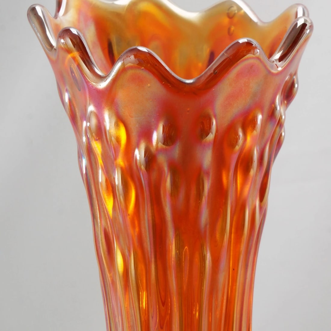 Swung Vase Carnival Glass Circa 1910 - 8