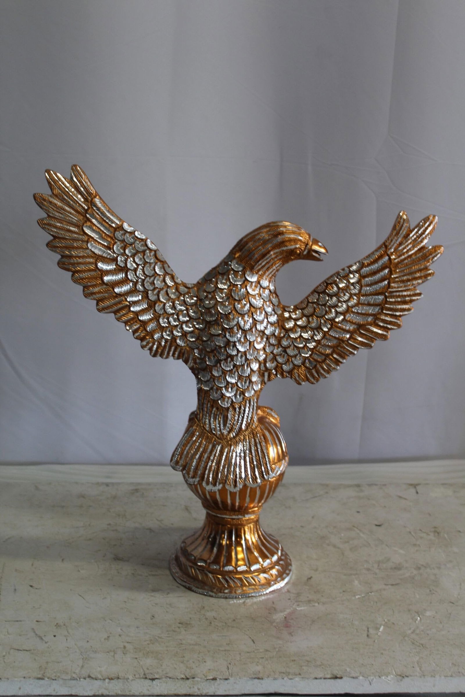 Golden Touched Aluminum Eagle Statue Majestic Home Accent 18" x 7" x 19"H - 10
