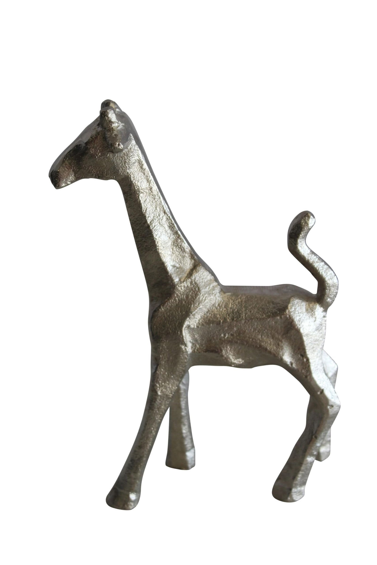Aluminum Giraffe Statue, Elegant Miniature Accent for Any Space 7" x 3" x 10"H: Title:Aluminum Giraffe Statue, Elegant Miniature Accent for Any Space 7" x 3" x 10"HDescription:Introducing our elegant aluminum giraffe statue, a miniature accent for any space. Handcrafted and
