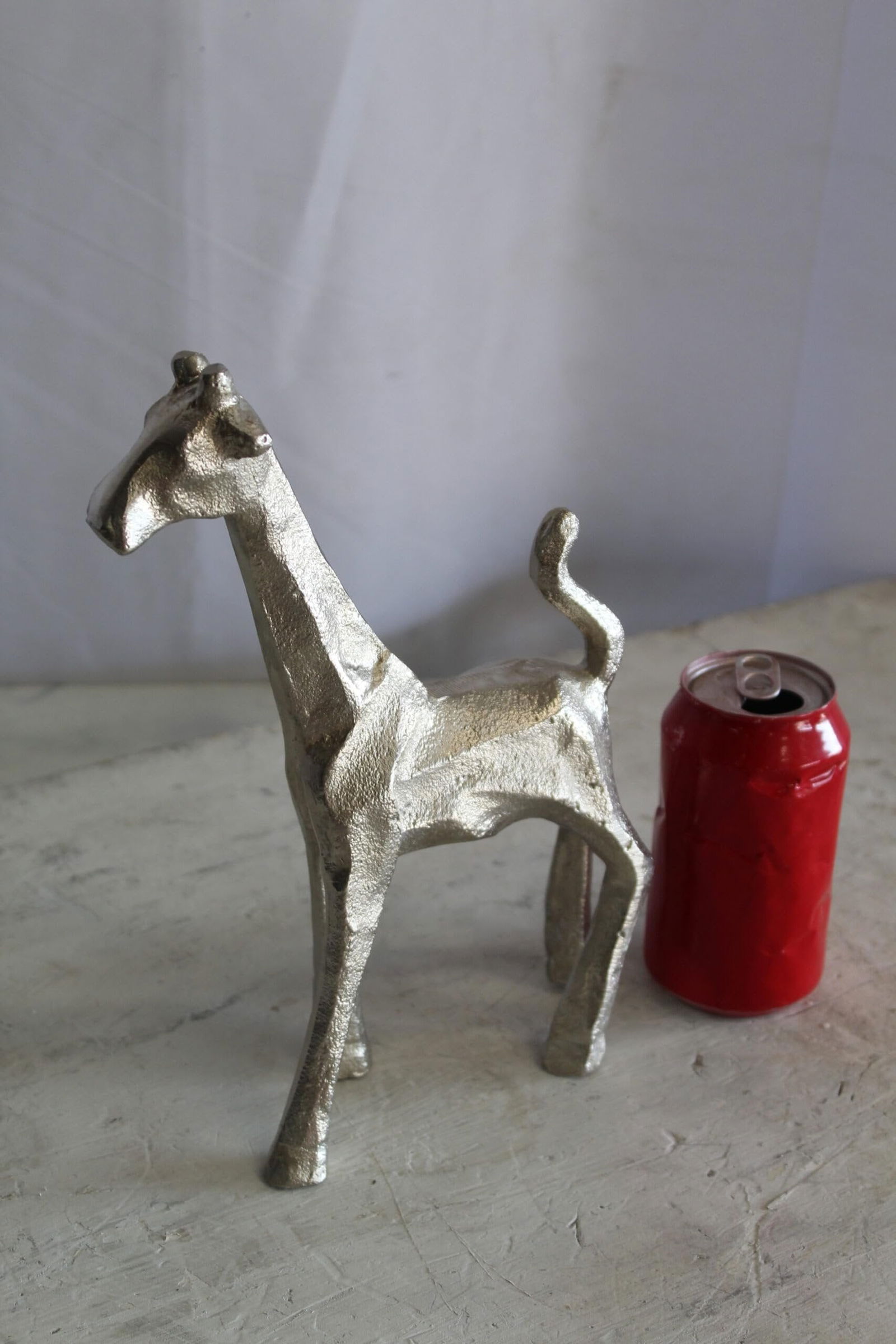 Aluminum Giraffe Statue, Elegant Miniature Accent for Any Space 7" x 3" x 10"H - 5