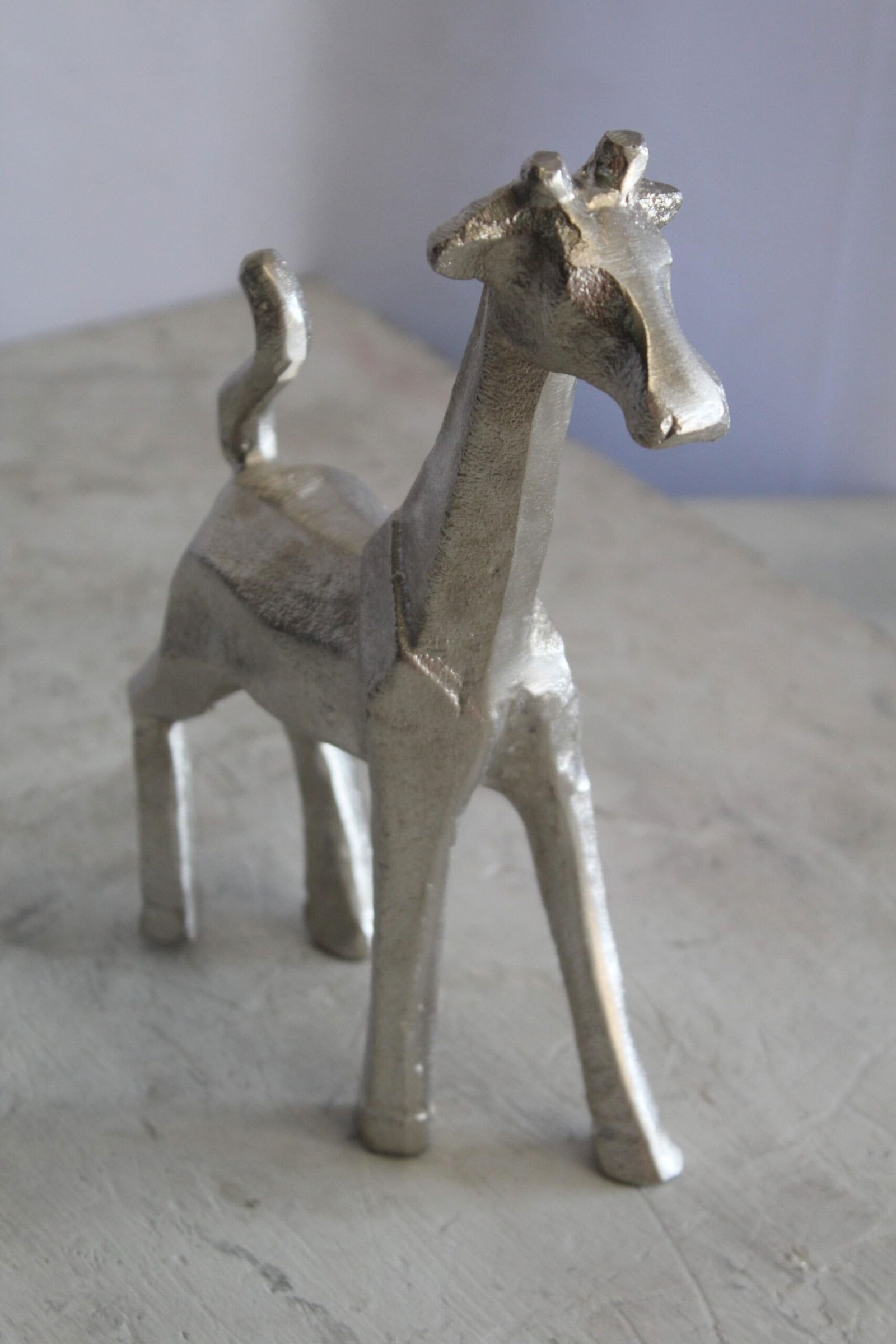 Aluminum Giraffe Statue, Elegant Miniature Accent for Any Space 7" x 3" x 10"H - 8
