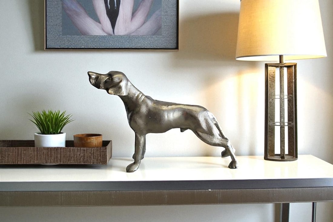 Aluminum Jagdhunde Dog Statue, Elegant Art Piece 22" x 6" x 15"H - 3