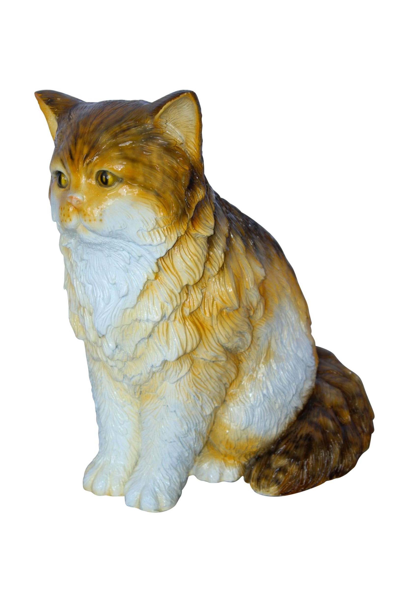 Brown Cat Sitting Bronze Statue, Charming for Cat Lovers 12" x 10" x 14"H: Title:Brown Cat Sitting Bronze Statue, Charming for Cat Lovers 12" x 10" x 14"HDescription:Brown cat sitting bronze statue, charming for cat lovers, handcrafted and casted using traditional lost wax