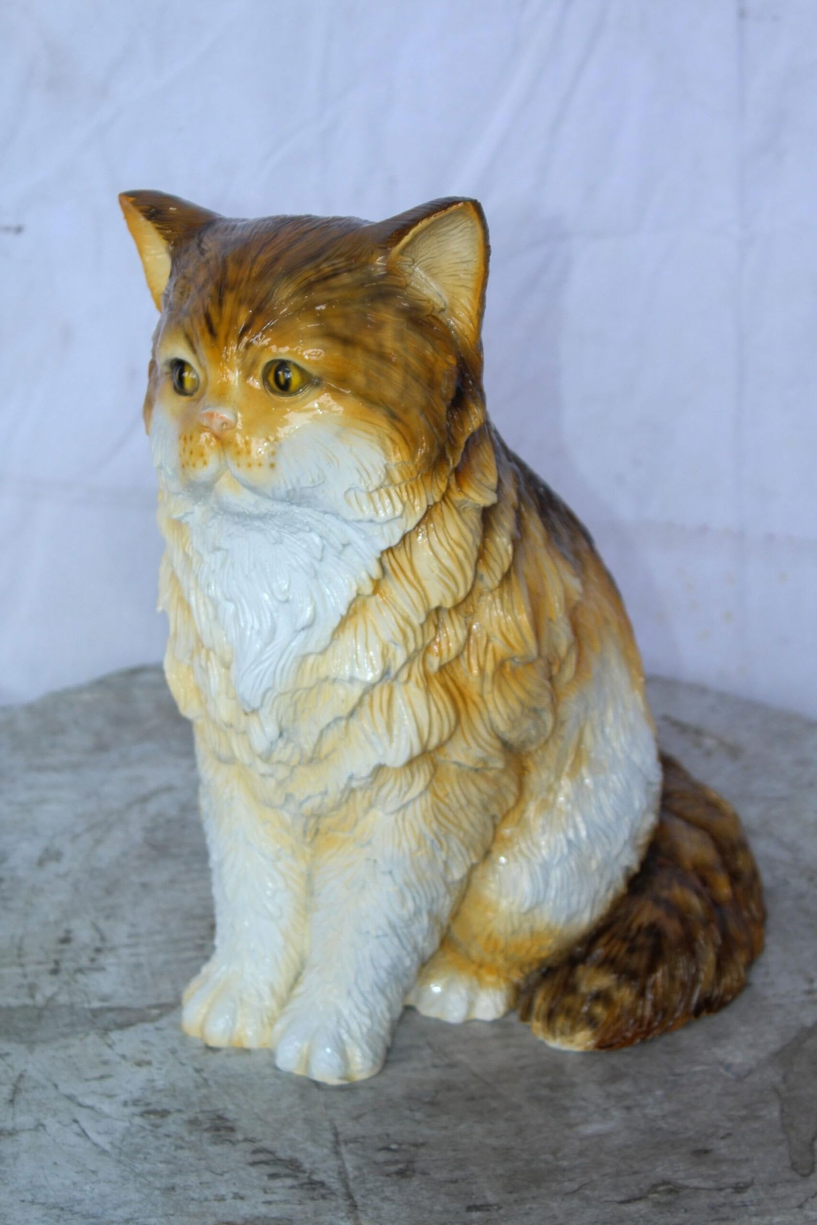 Brown Cat Sitting Bronze Statue, Charming for Cat Lovers 12" x 10" x 14"H - 4