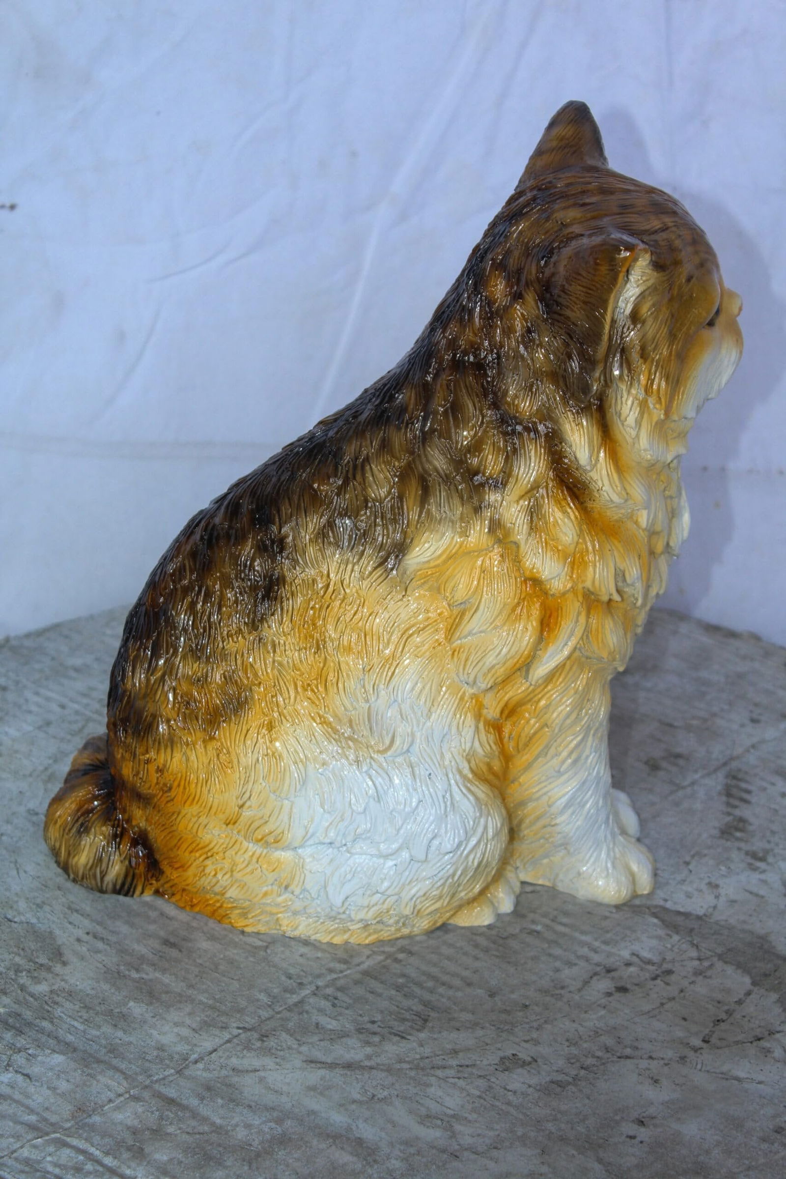 Brown Cat Sitting Bronze Statue, Charming for Cat Lovers 12" x 10" x 14"H - 7