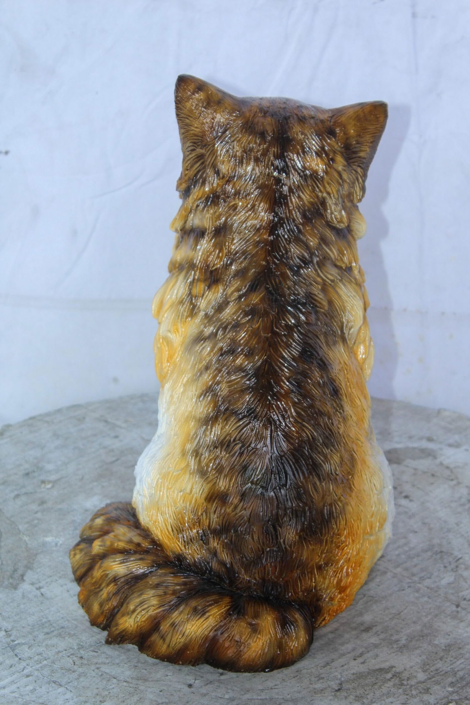 Brown Cat Sitting Bronze Statue, Charming for Cat Lovers 12" x 10" x 14"H - 9