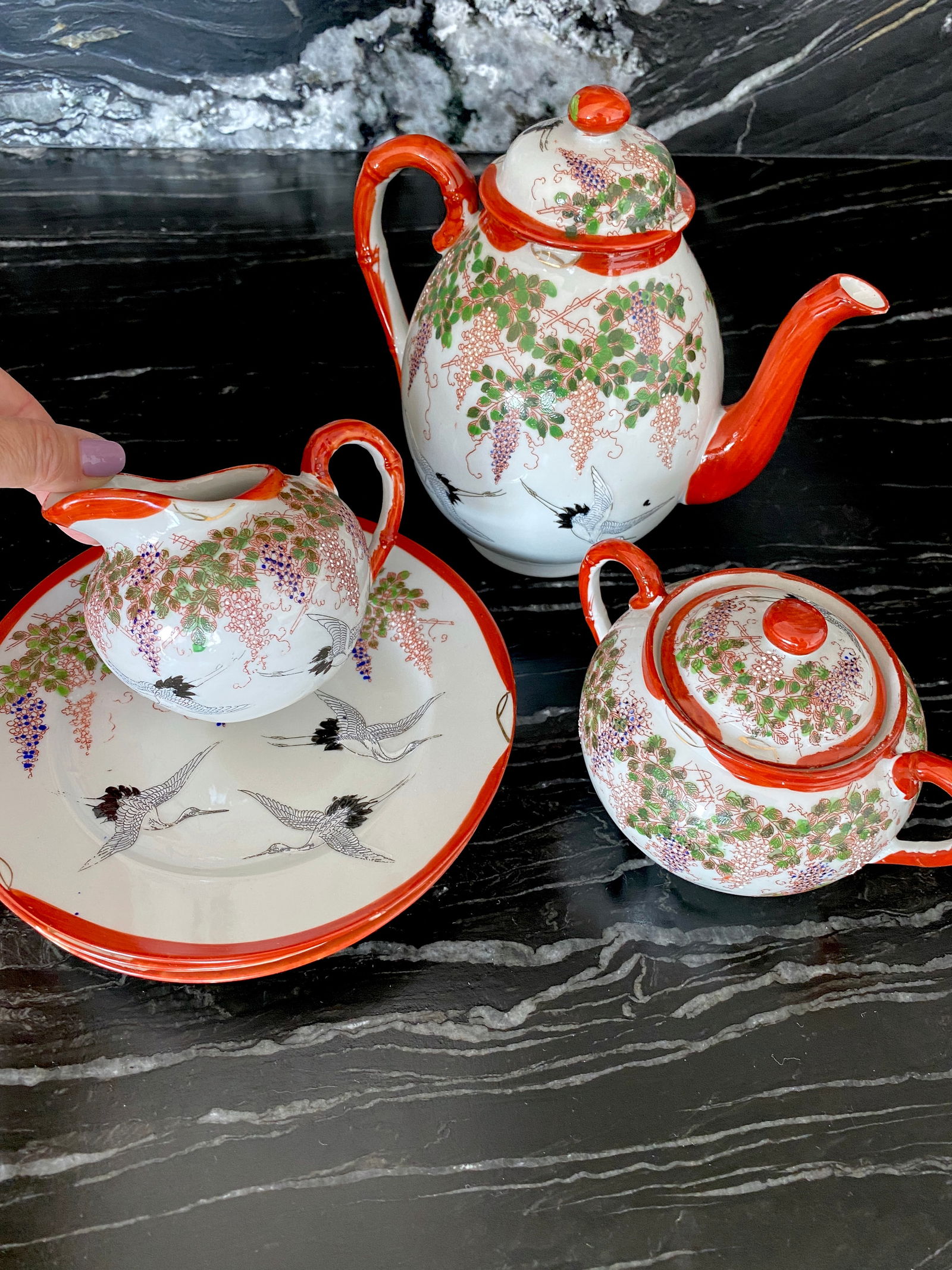 Antique Handpainted Japanease tea set - 10