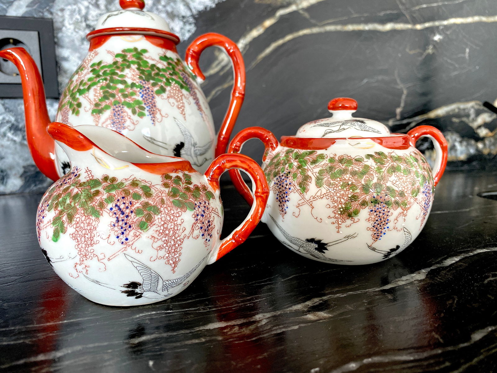 Antique Handpainted Japanease tea set - 2