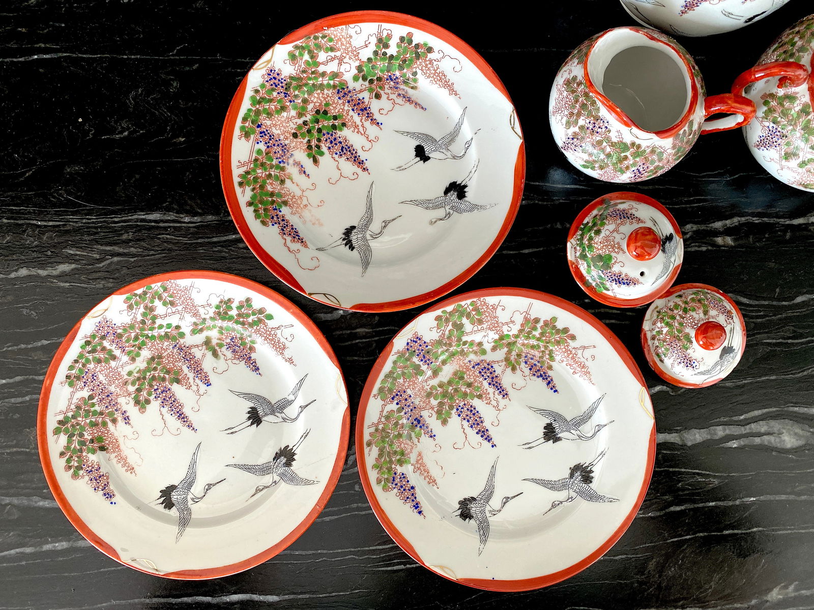 Antique Handpainted Japanease tea set - 4