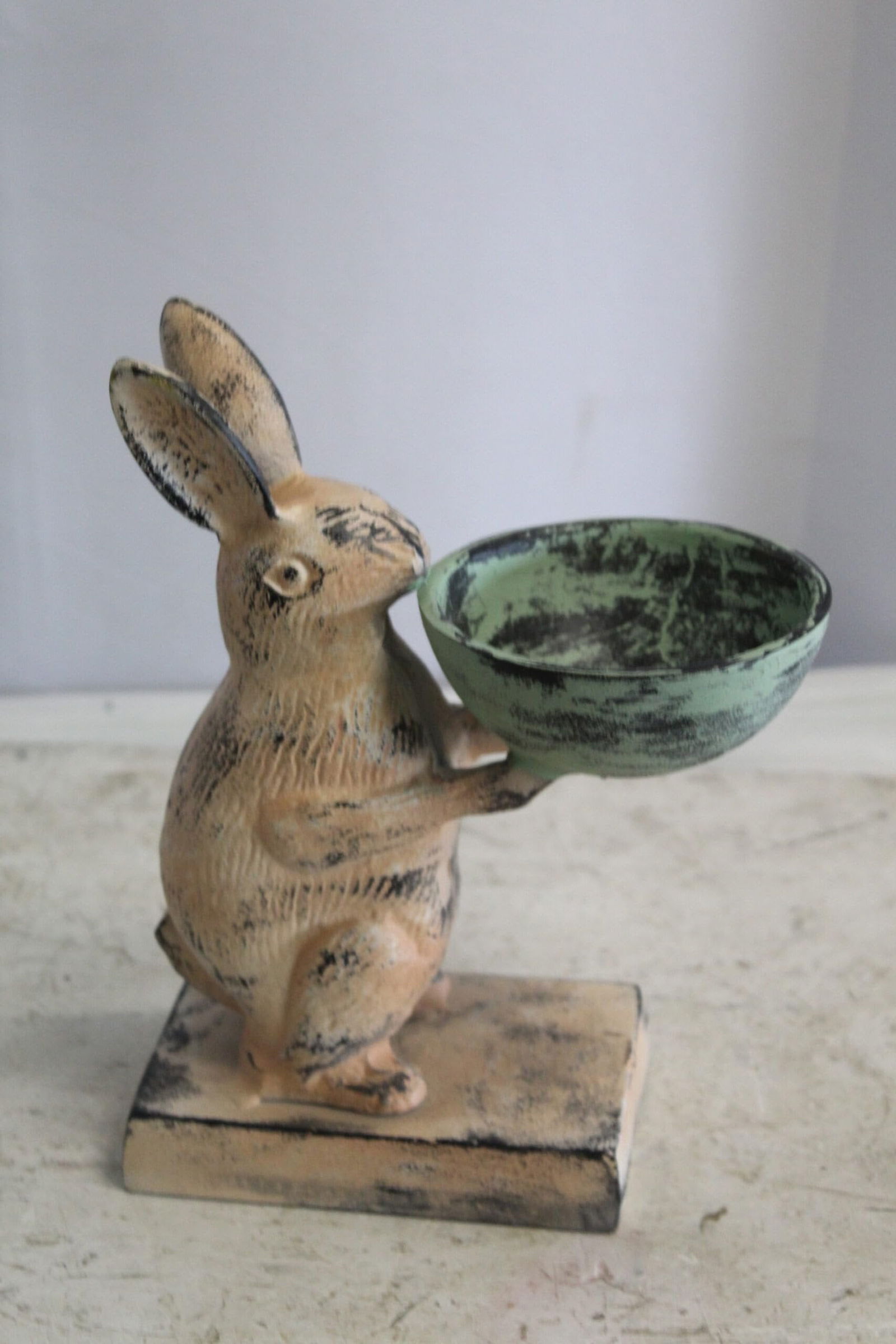 Colorful Aluminum Bunny Statue, Adorable Decor Accent 8" x 5" x 10"H - 12